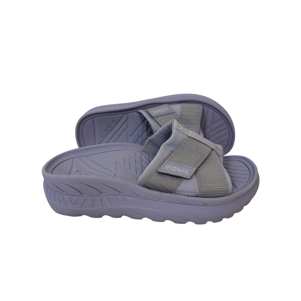 Vionic Rebound Slide Sandals Women 7 Purple Recovery Orthotic Platform